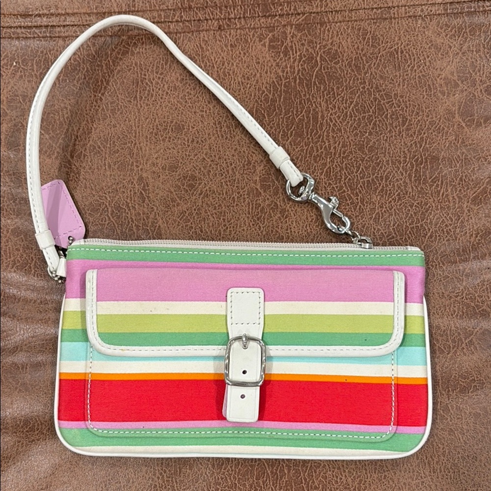 Coach Colorful Striped Women's Wristlet